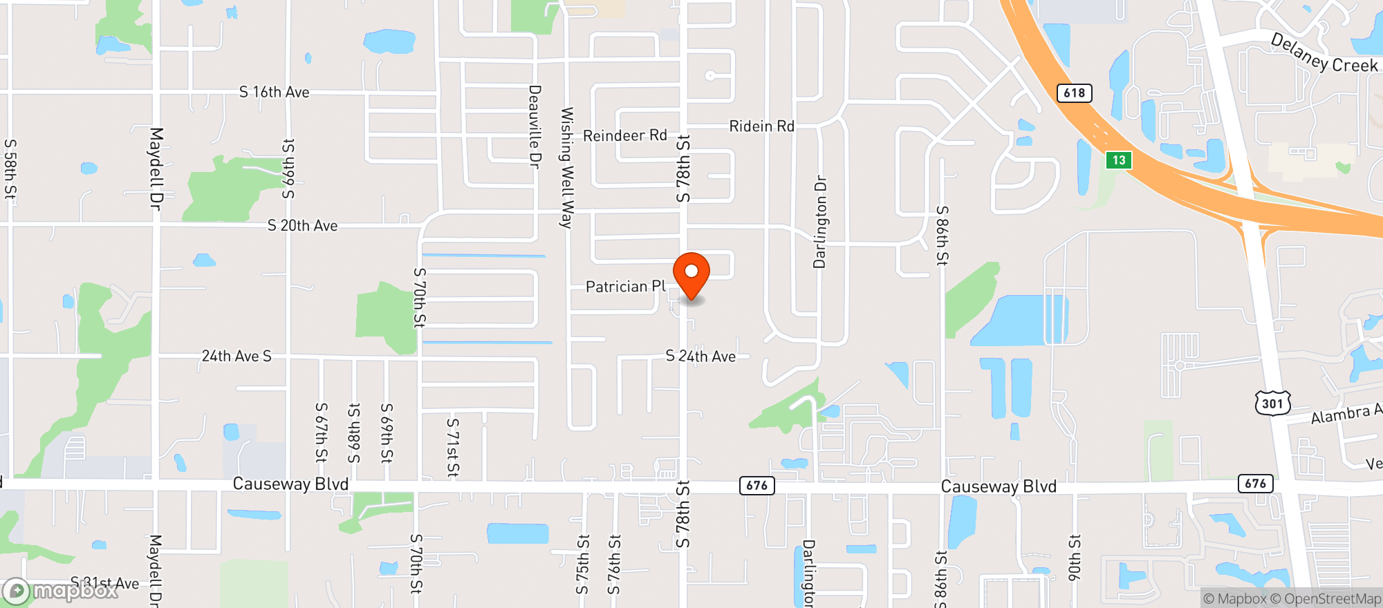 Map showing Par S Food Store