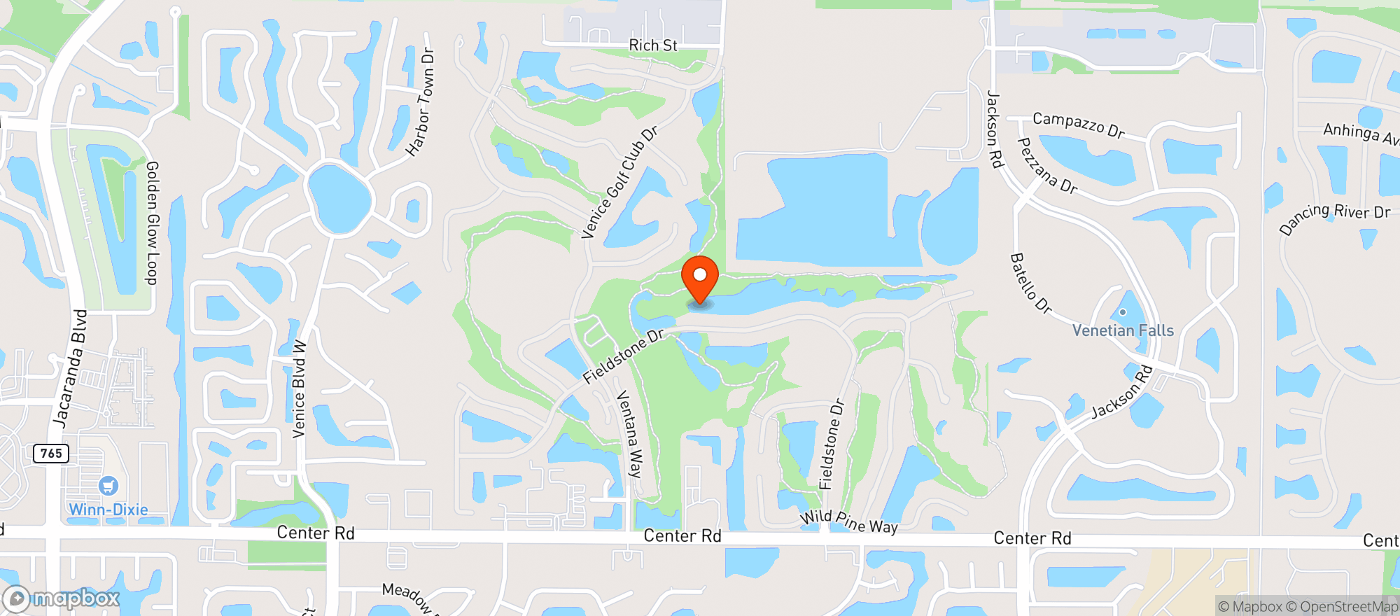 Map showing Venice Golf & Country Club