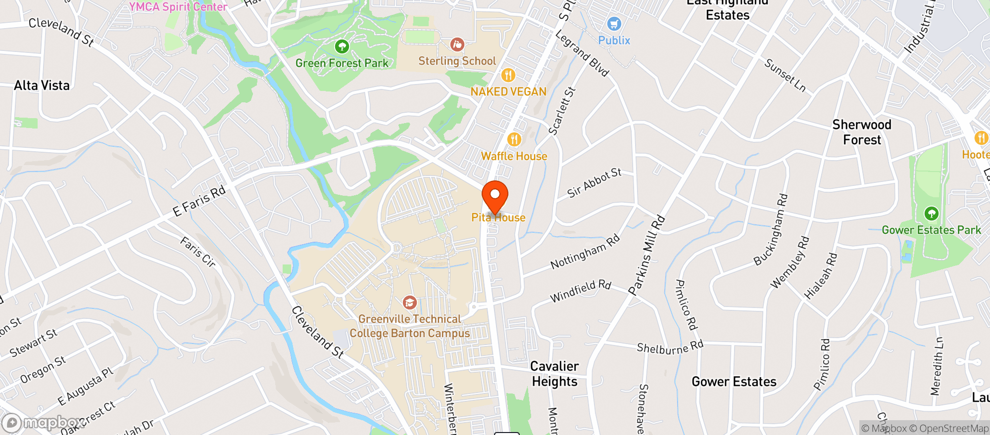 Map showing GRATEFUL BREW