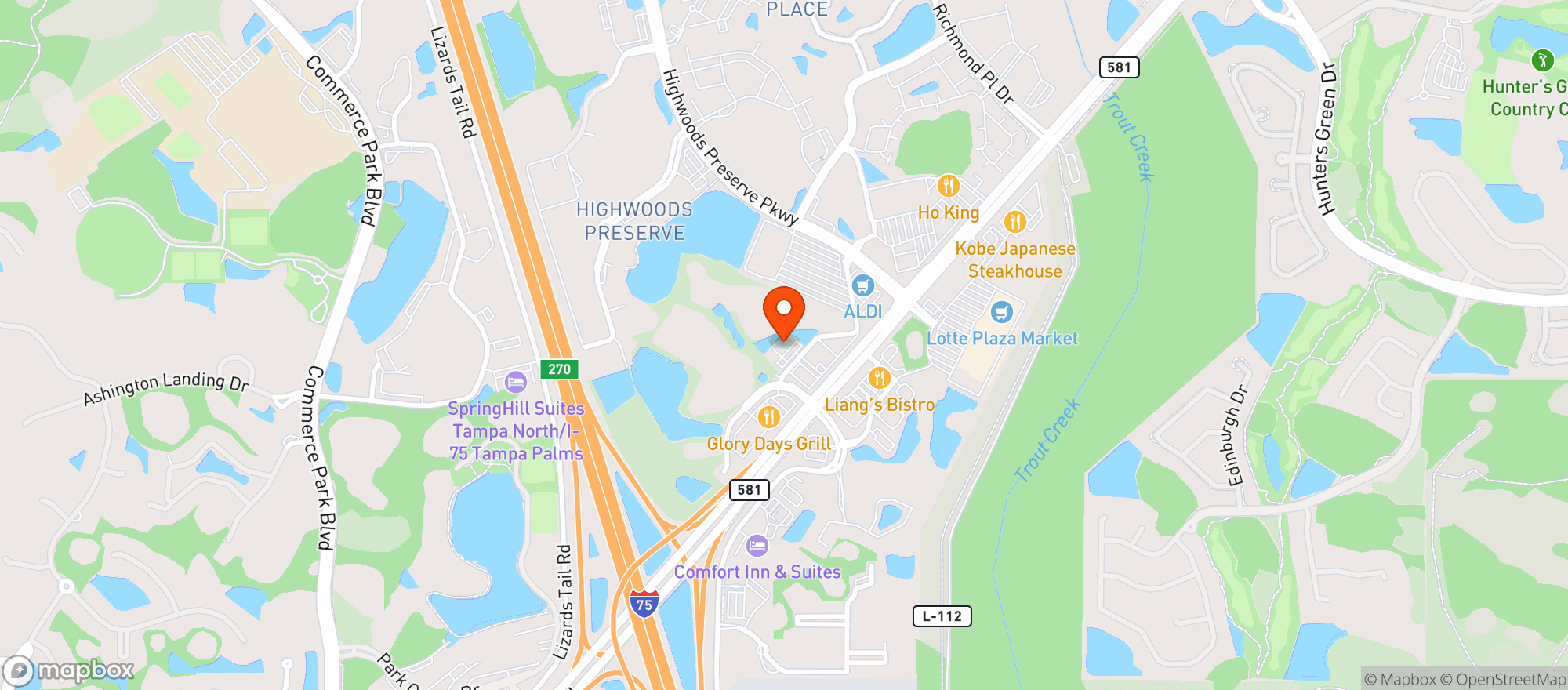 Map showing Linksters Tap Room