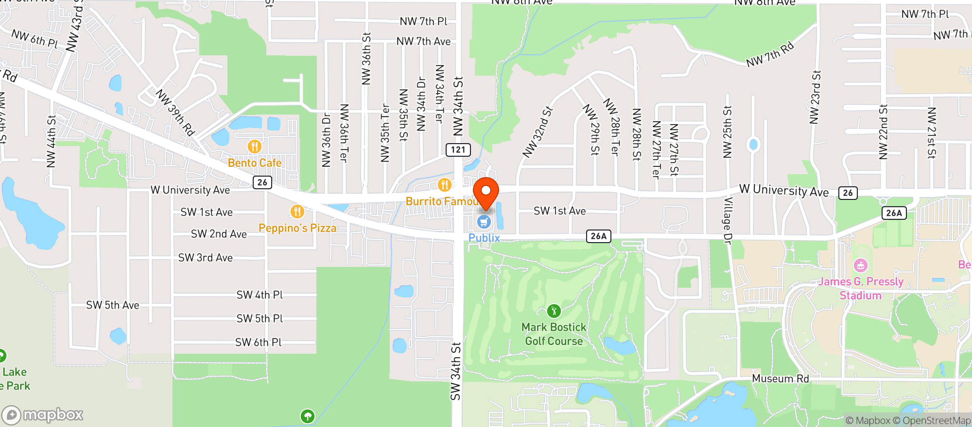 Map showing Publix