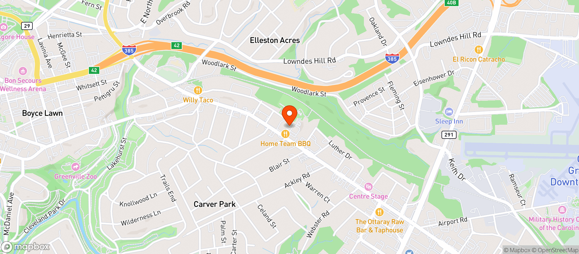 Map showing Double Stamp Brewery