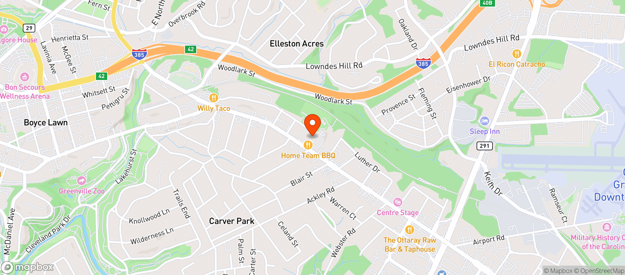 Map showing DOUBLE STAMP BREWERY (GVL)