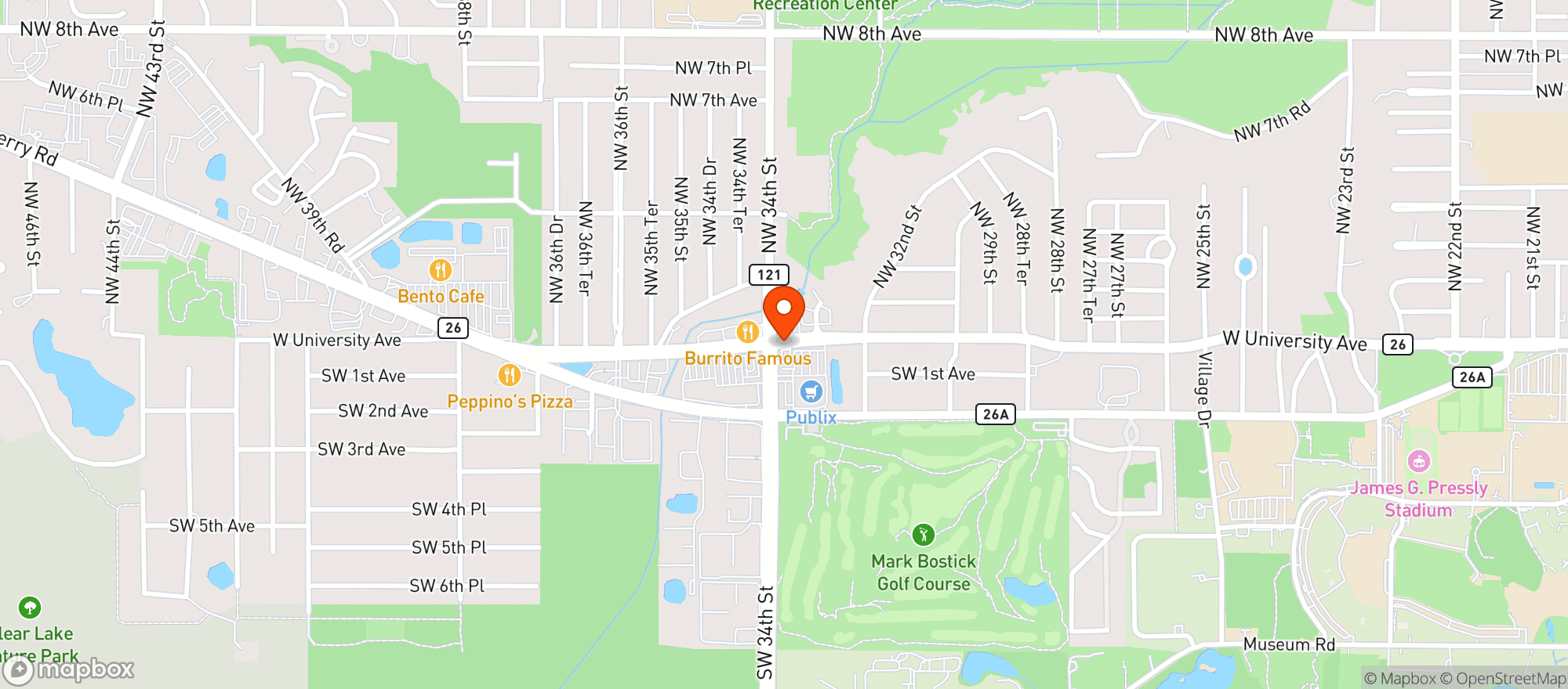 Map showing Publix Super Market
