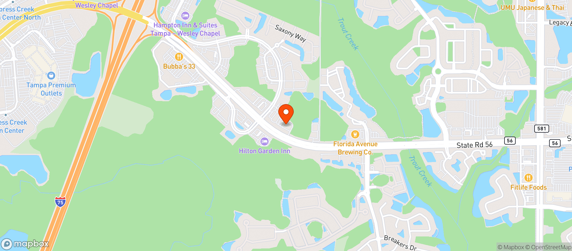 Map showing Buffalo Wild Wings Gril #791
