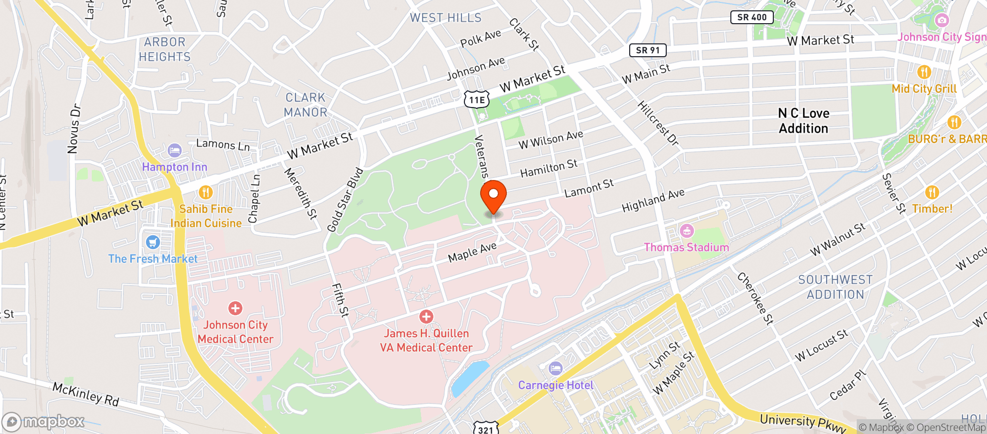 Map showing PARKWAY DISC (JOHNSON CITY)