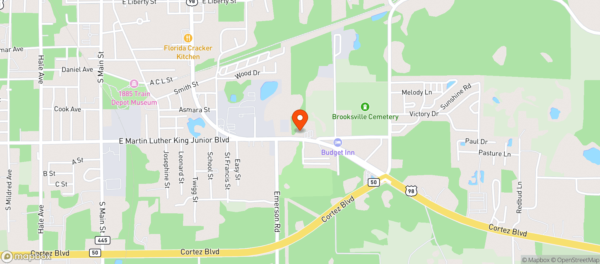 Map showing Hernando County Vfw 8713