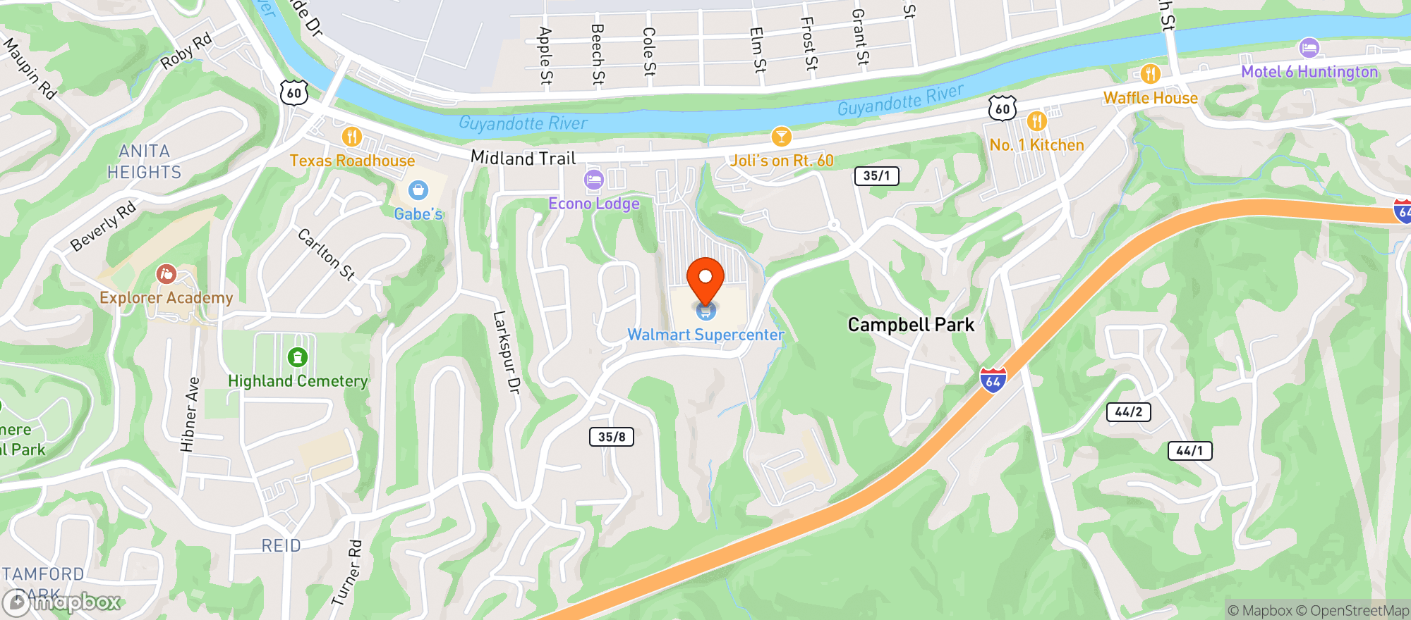 Map showing Walmart Supercenter