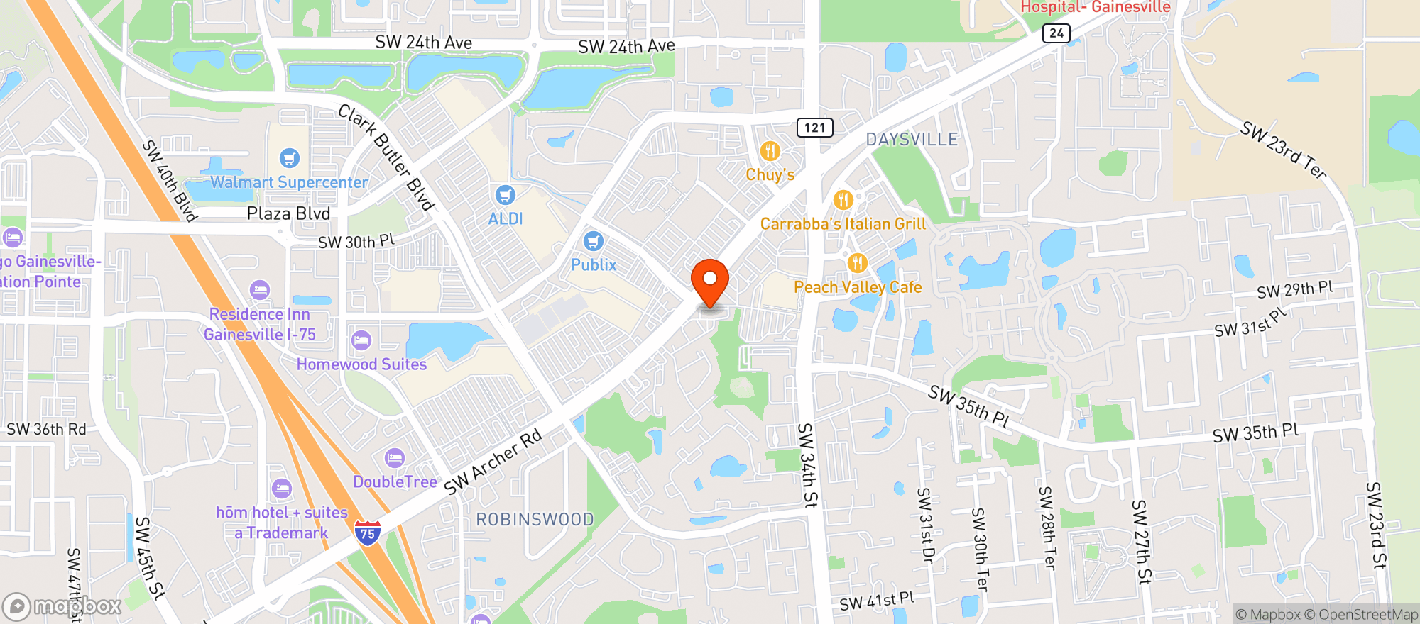 Map showing Wild Side Smoke Shop - Gainesville