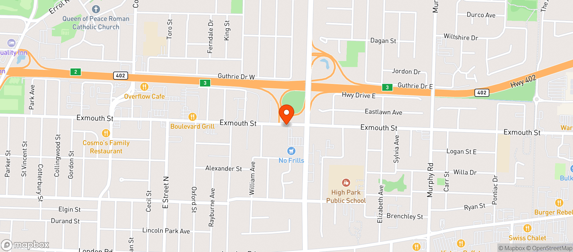 Map showing The We Store