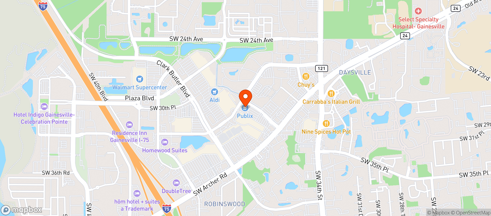 Map showing Publix