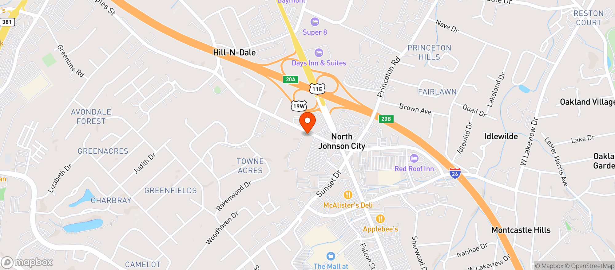 Map showing Northside Wine & Spirits (Jc)