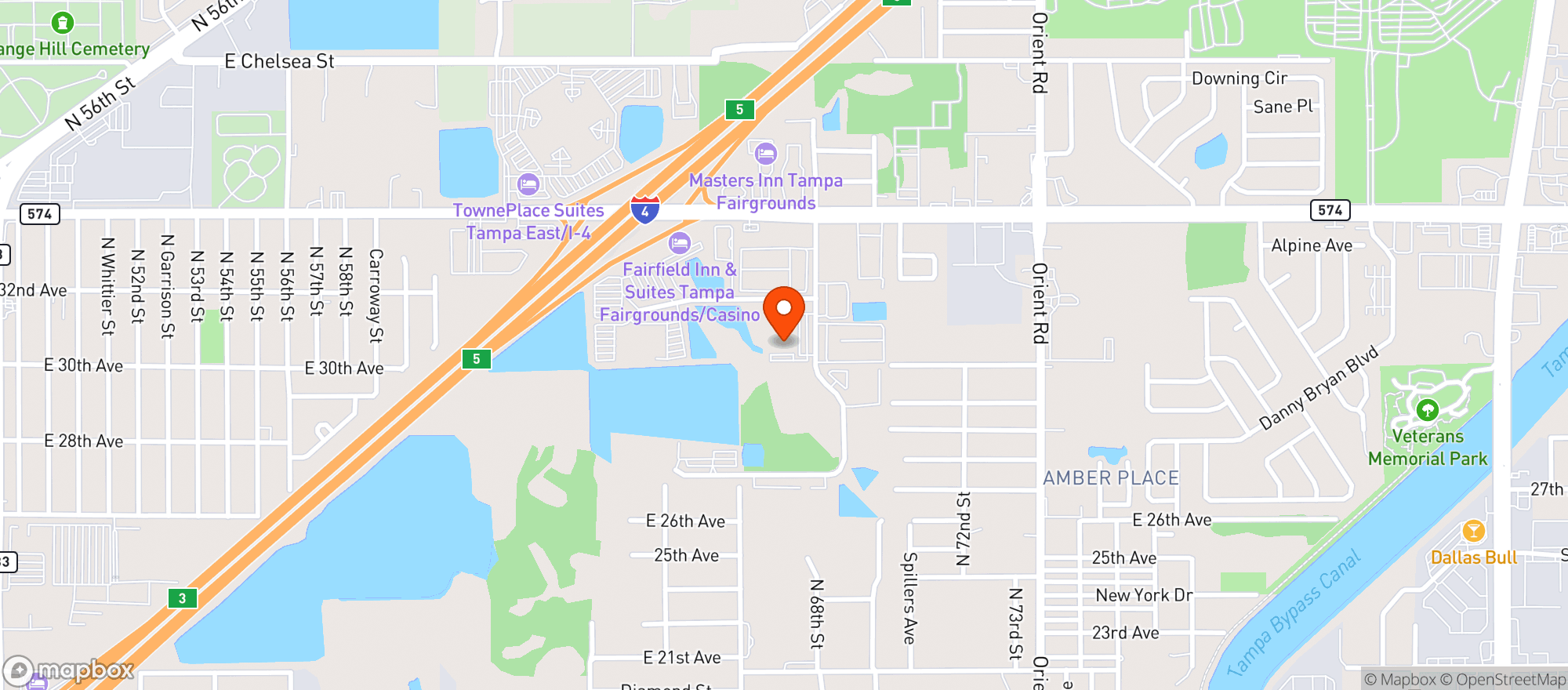 Map showing Circle K Florida Bu - Sub Hq