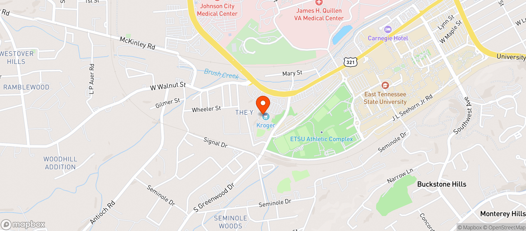 Map showing Kroger