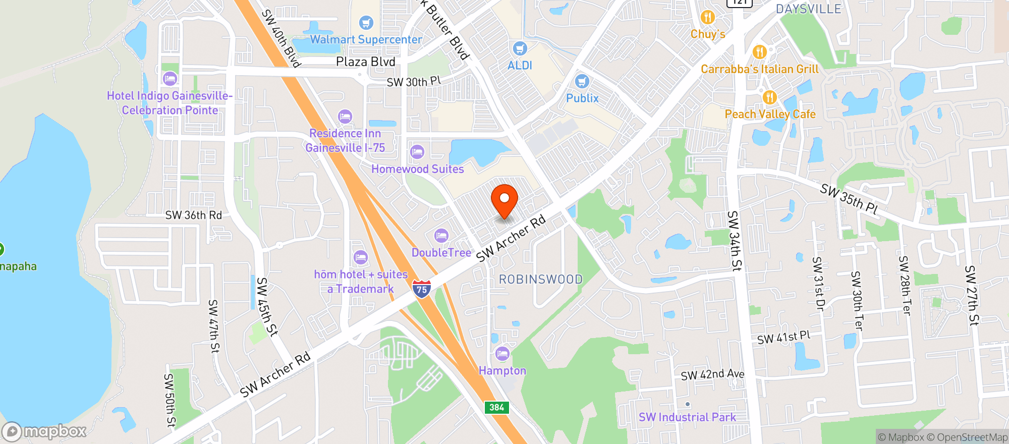 Map showing Target Store
