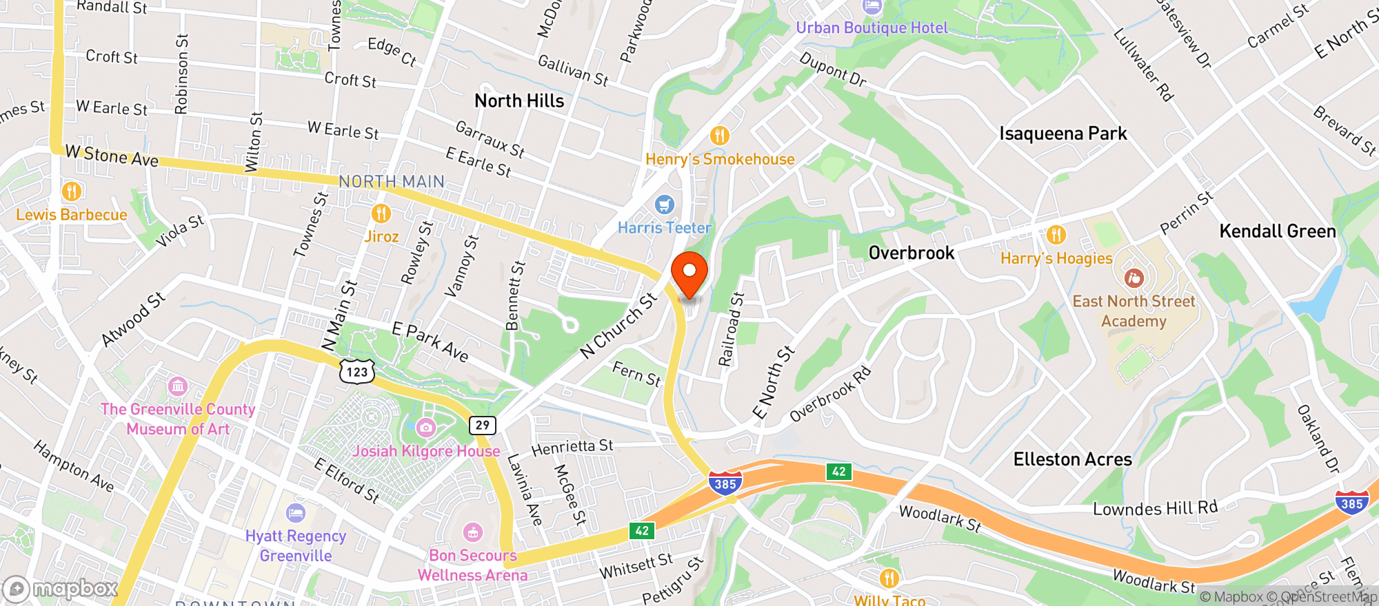 Map showing Tetrad Brewing Company