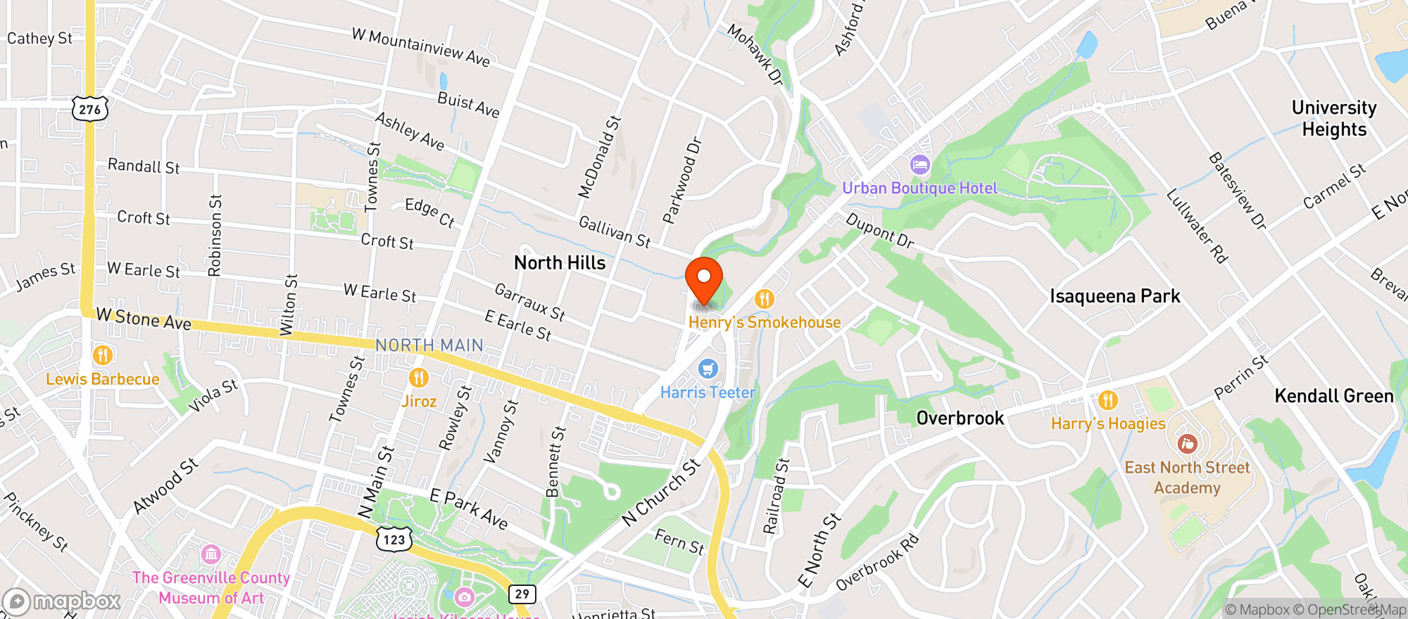Map showing The Community Tap