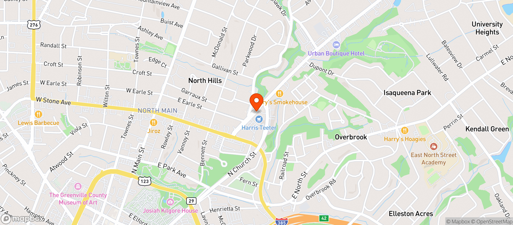 Map showing Harris Teeter