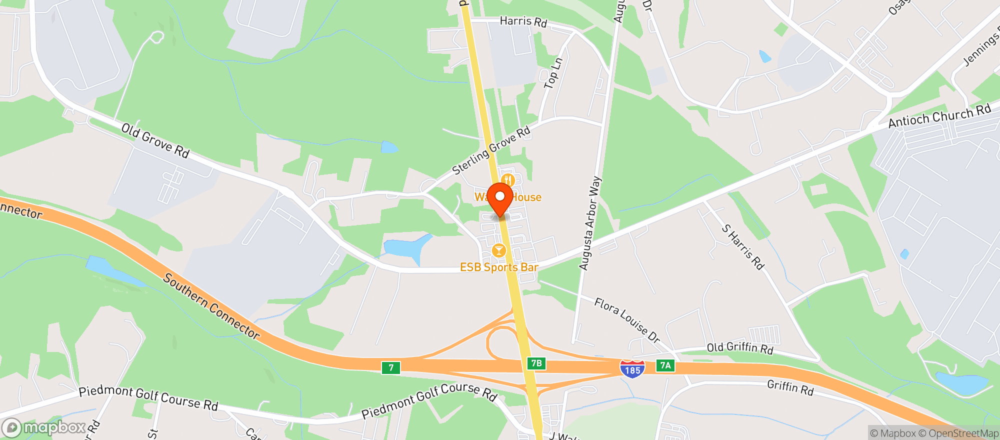 Map showing Entertainment Sports Bar