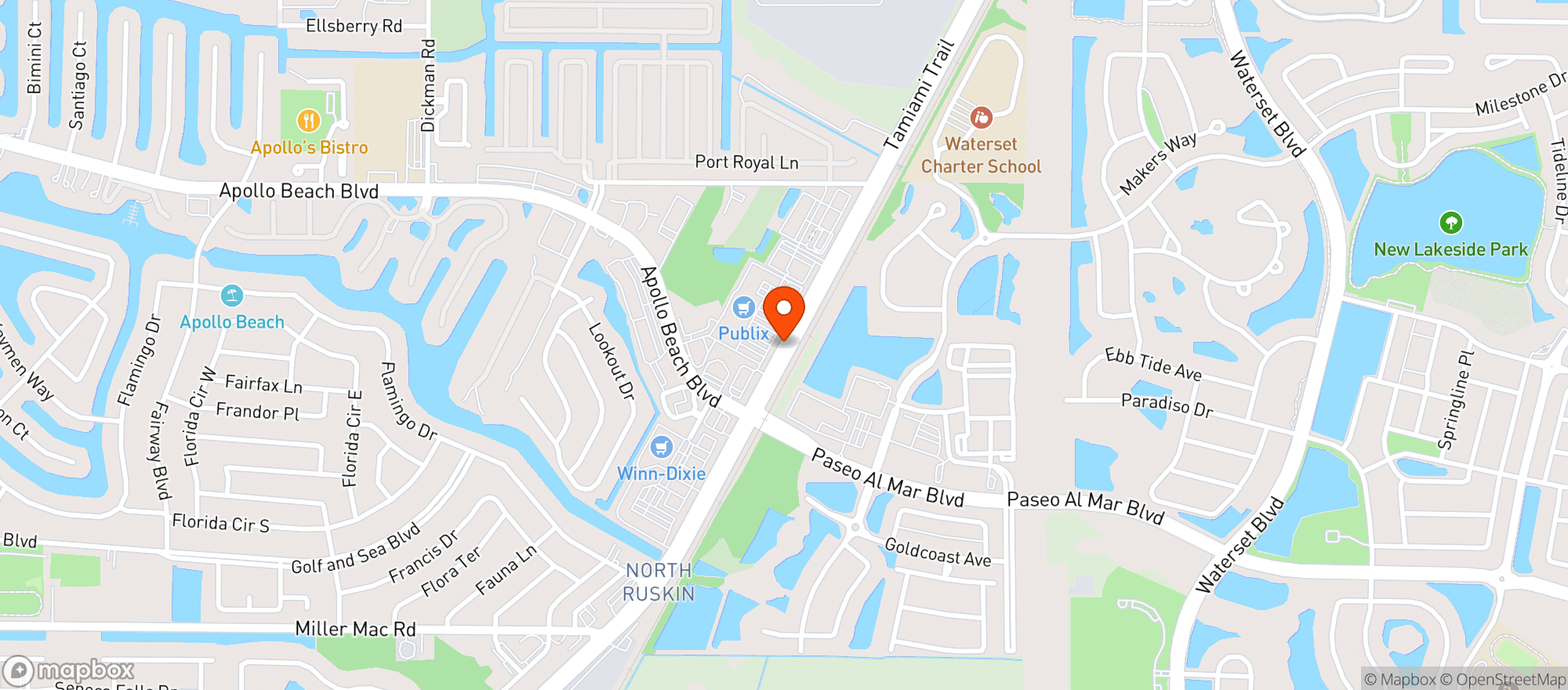 Map showing Publix Super Market