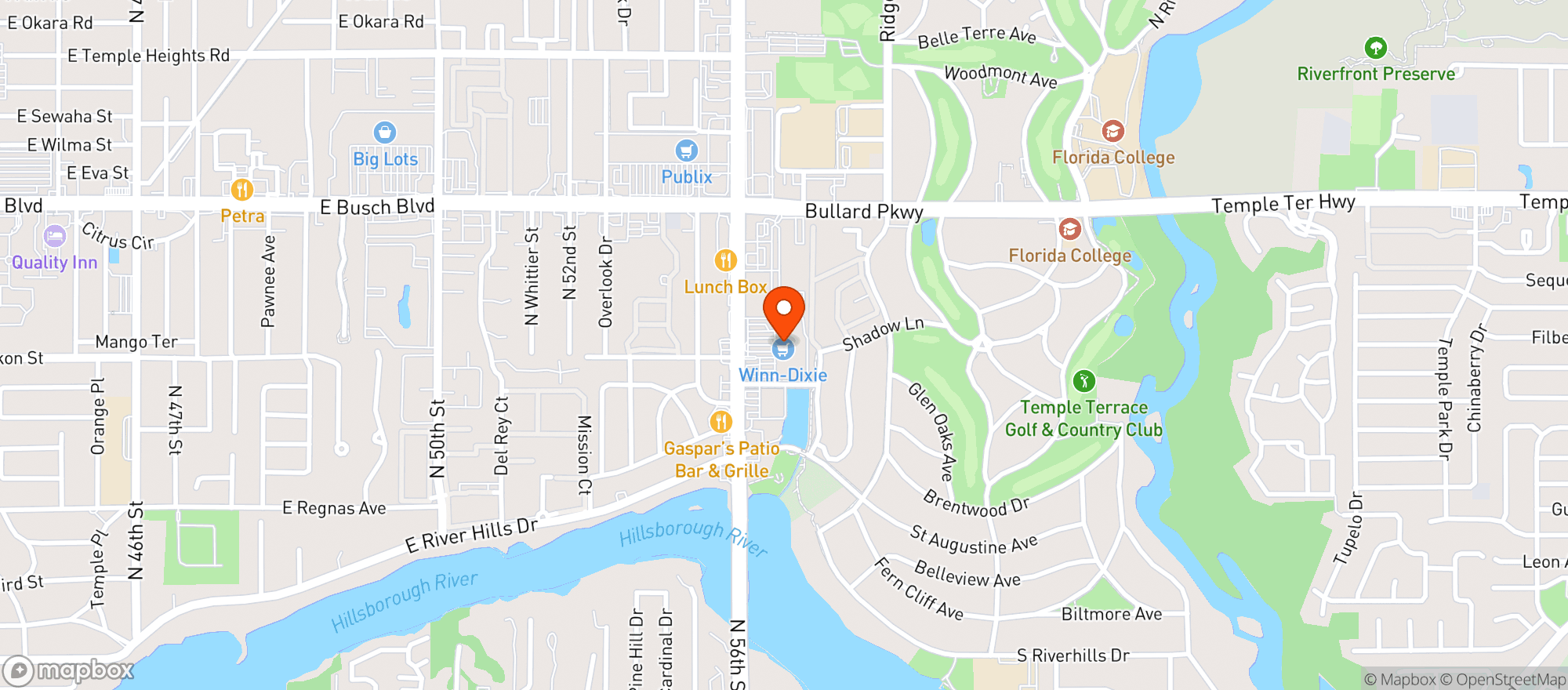 Map showing Winn Dixie 2441