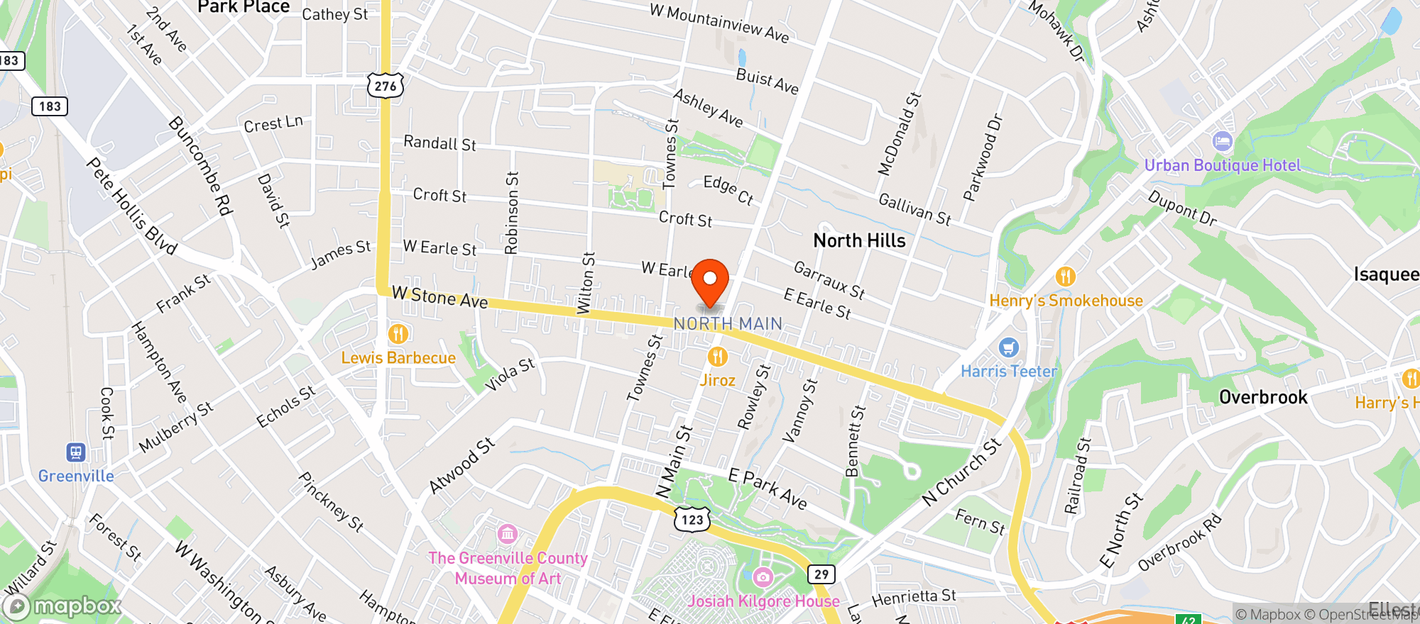 Map showing Bohemian Cafe