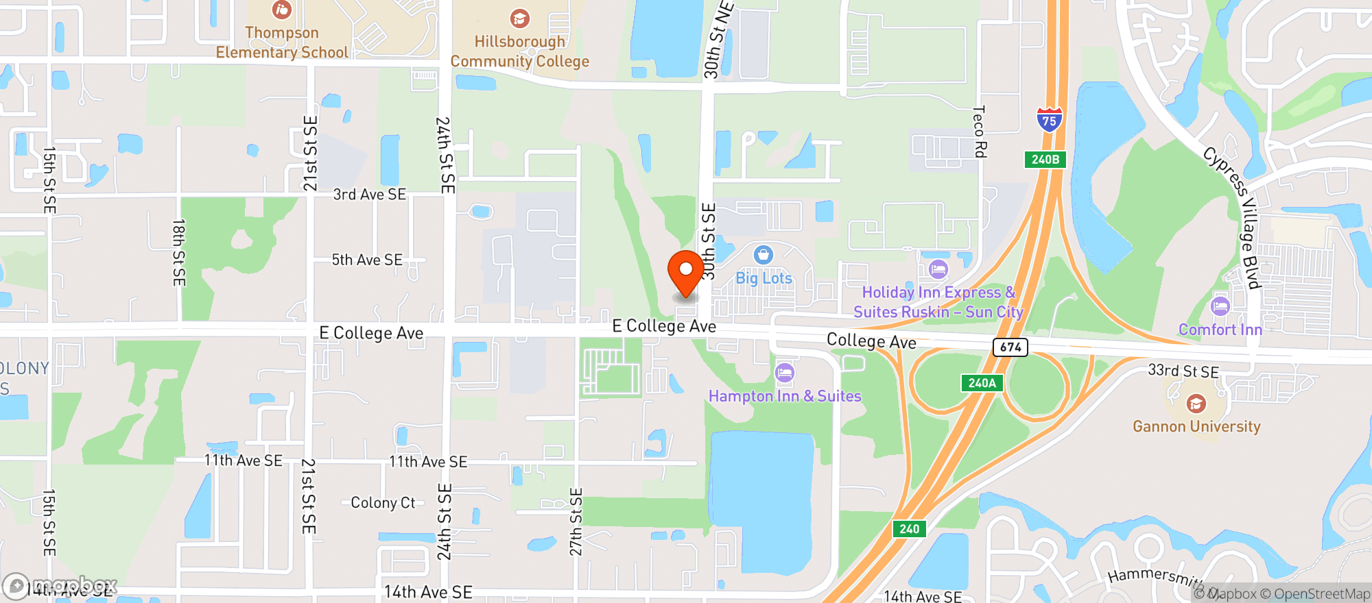 Map showing Circle K 7630