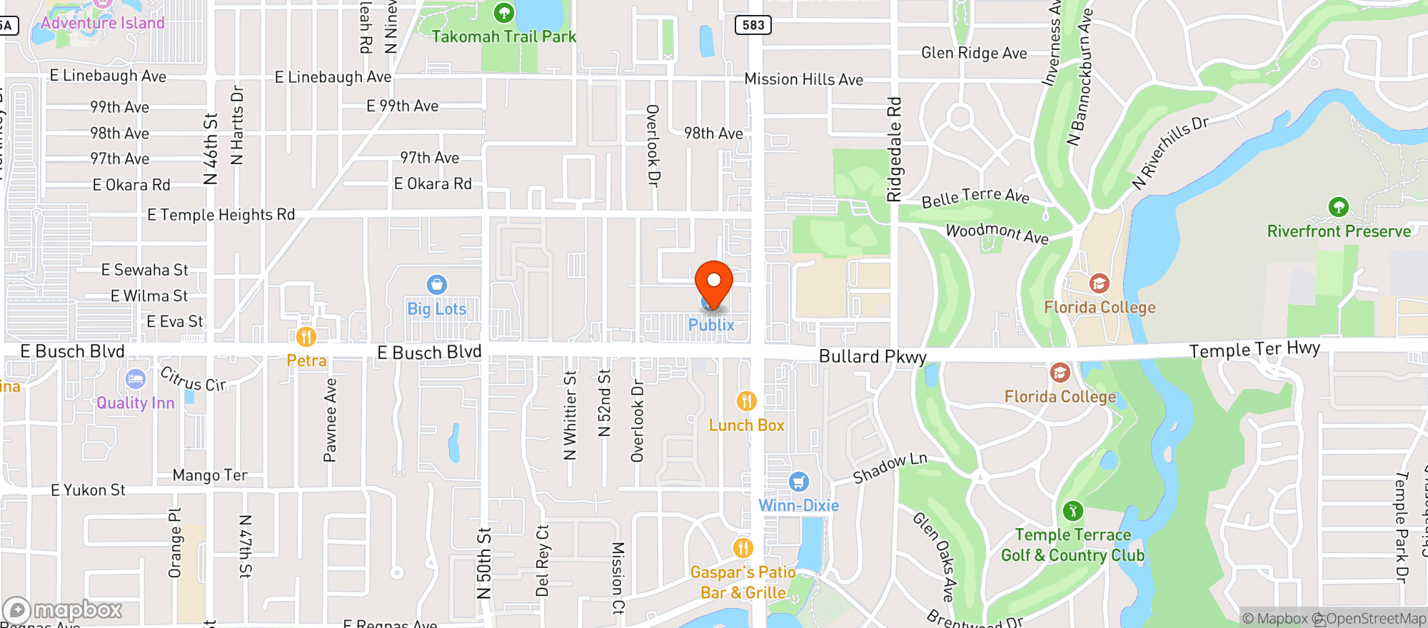Map showing Publix Super Market