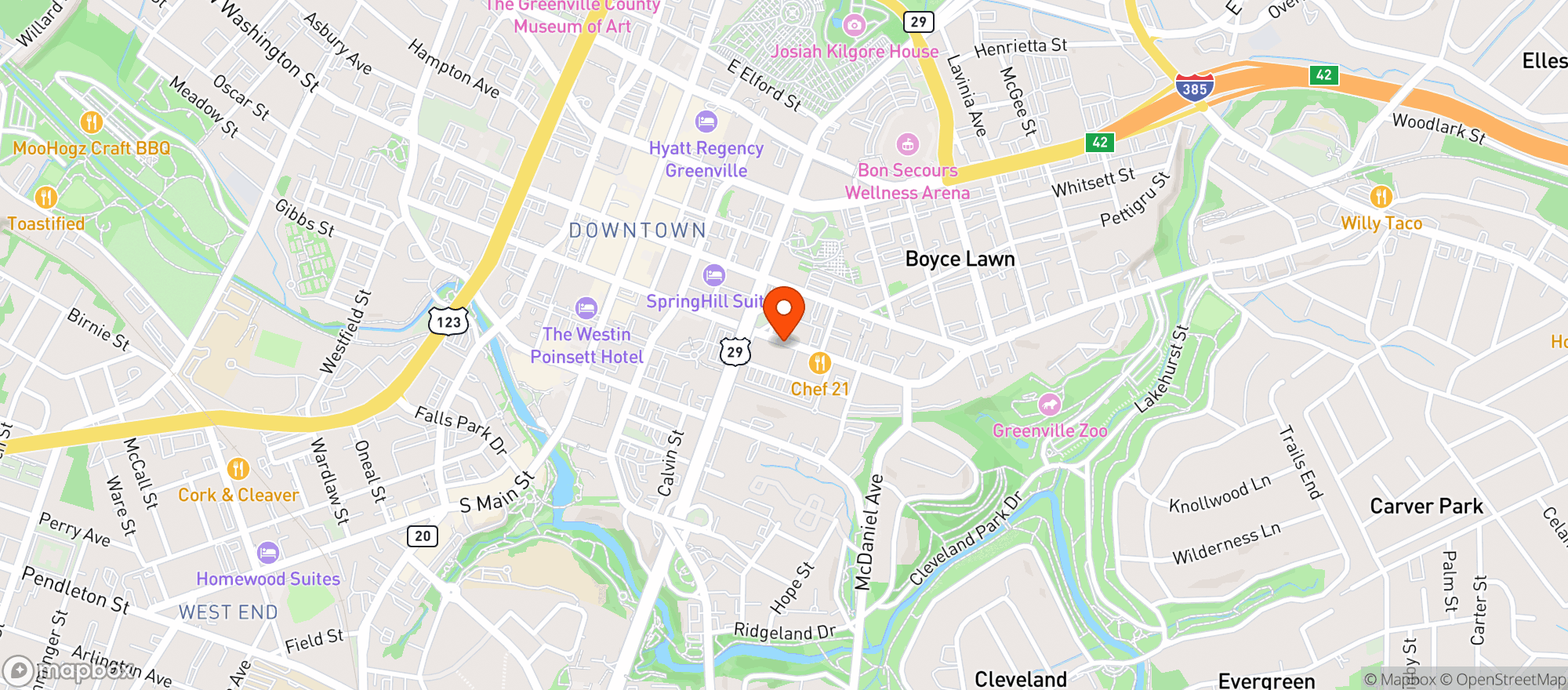 Map showing Publix Super Market