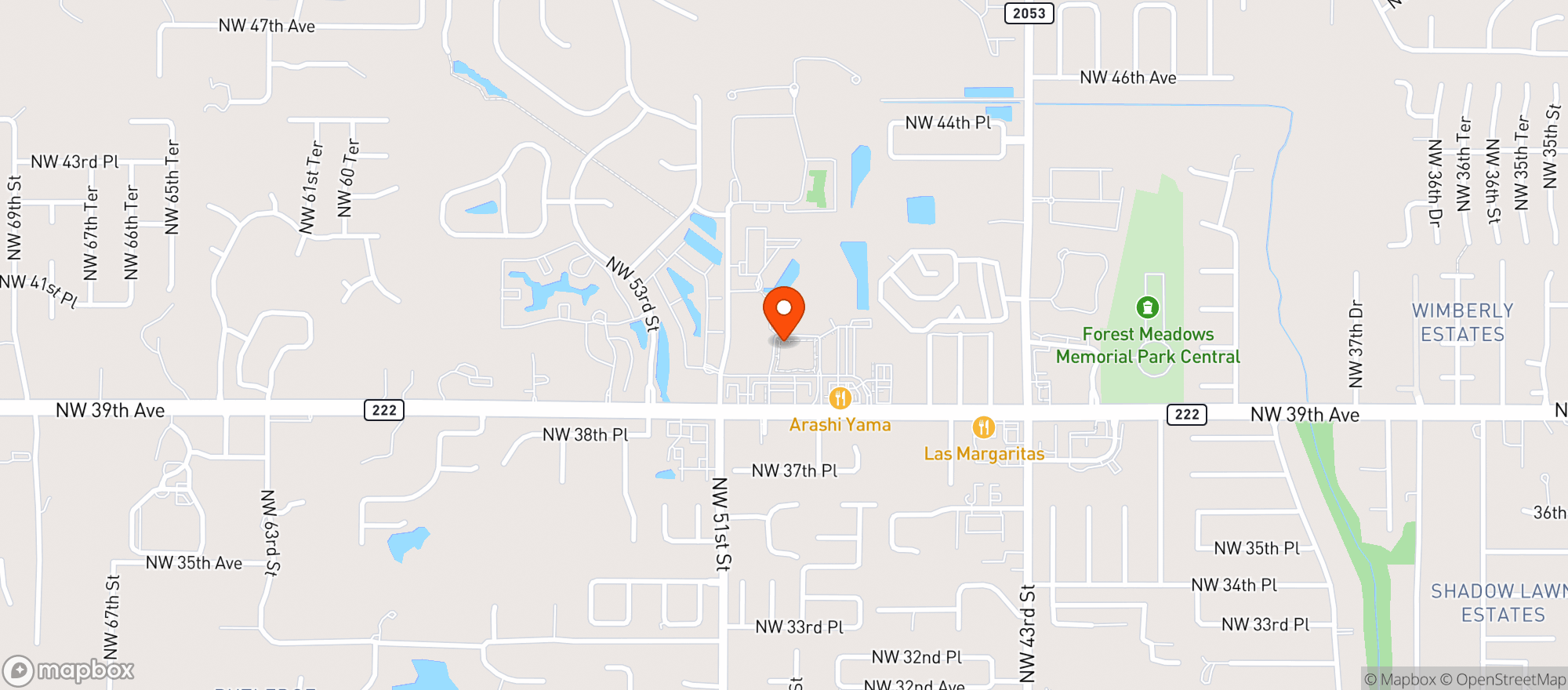 Map showing One Love Cafe