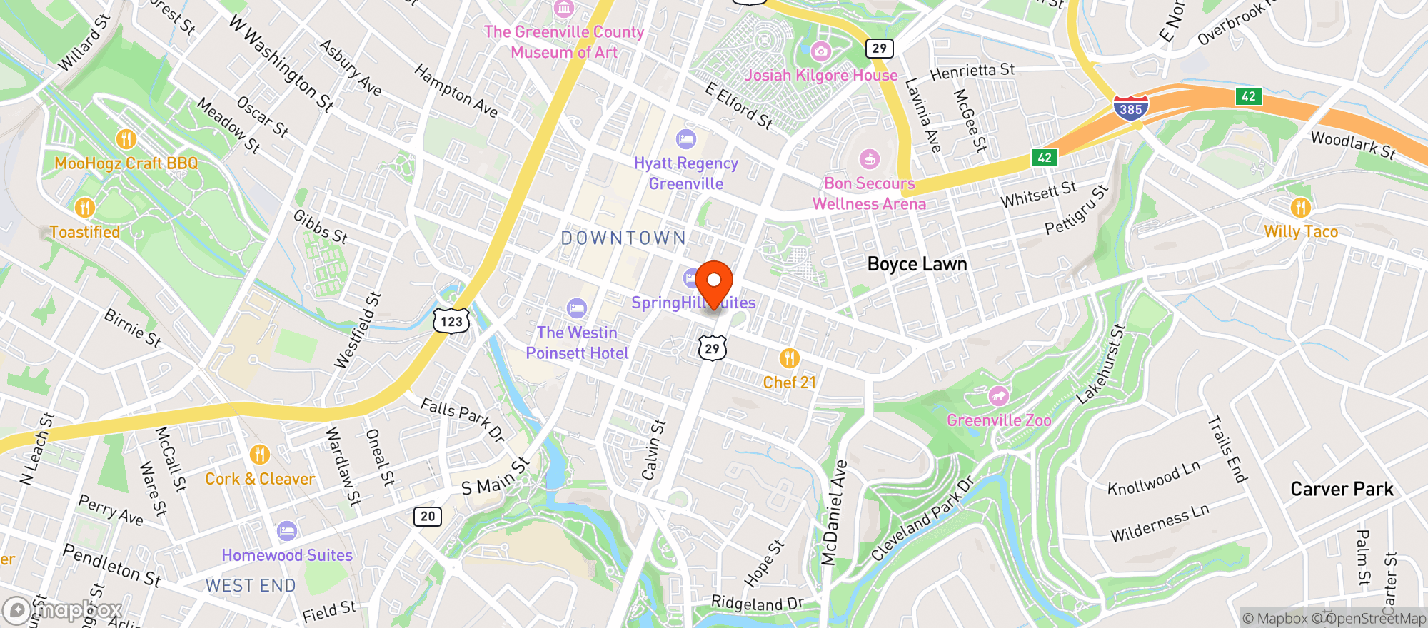 Map showing Yee Haw Brewery