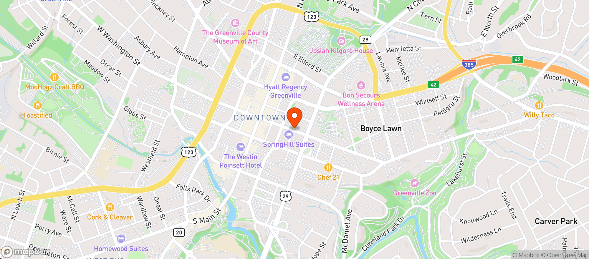 Map showing Sum Bar