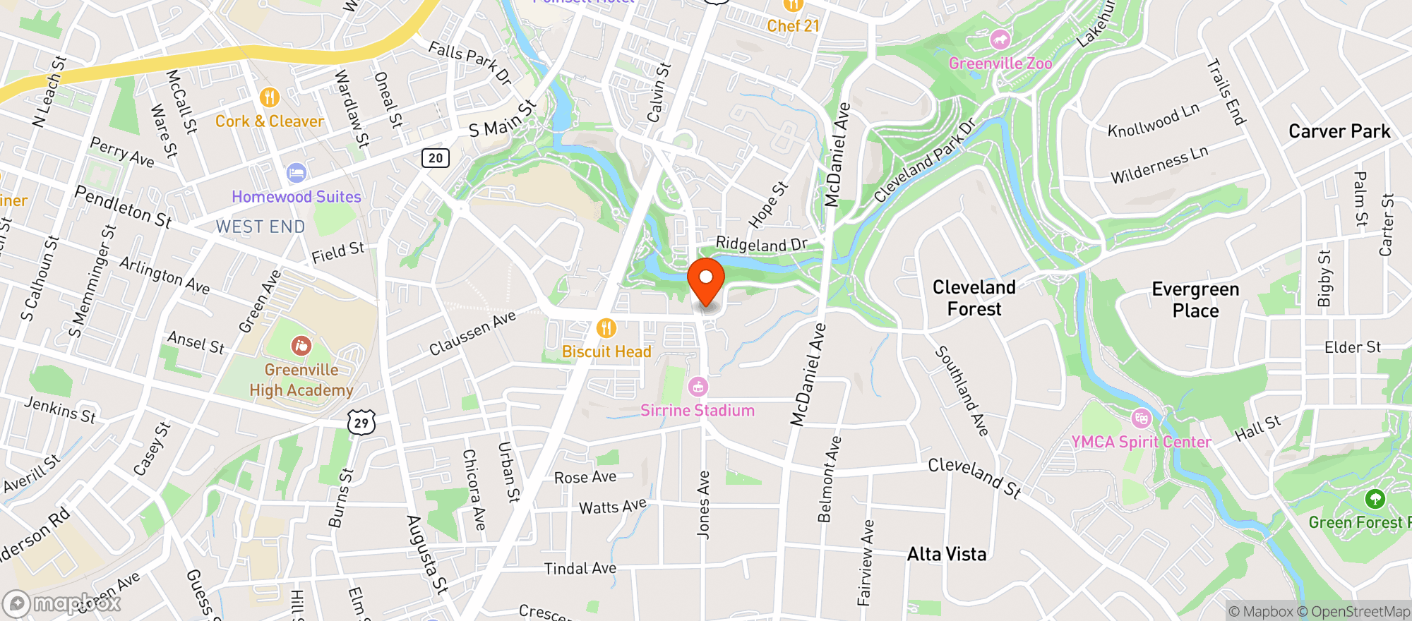 Map showing Sidewall Pizza #2 - Gvl (gvl)