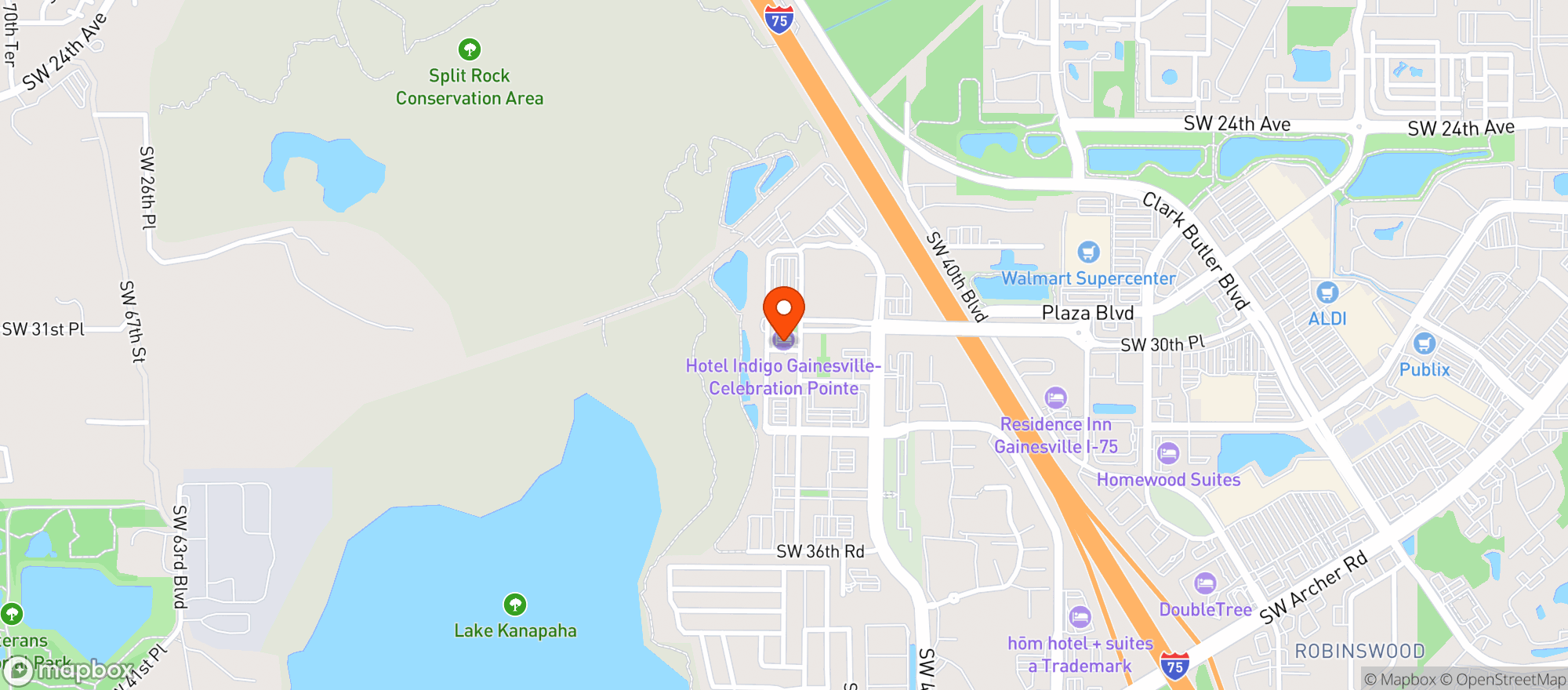 Map showing Hotel Indigo