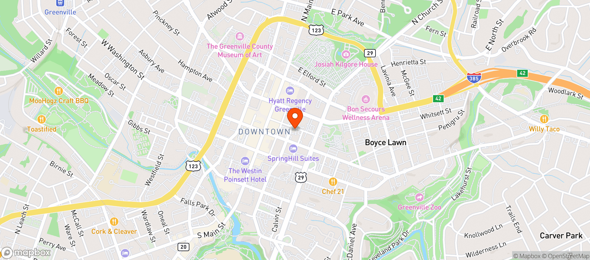 Map showing Vape Gallery