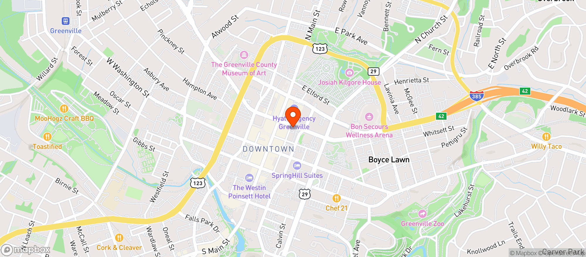 Map showing Dt's Tavern
