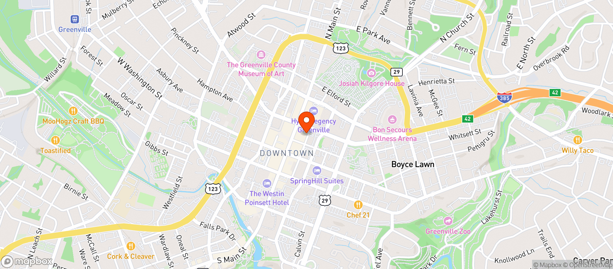 Map showing Jack N Dianes