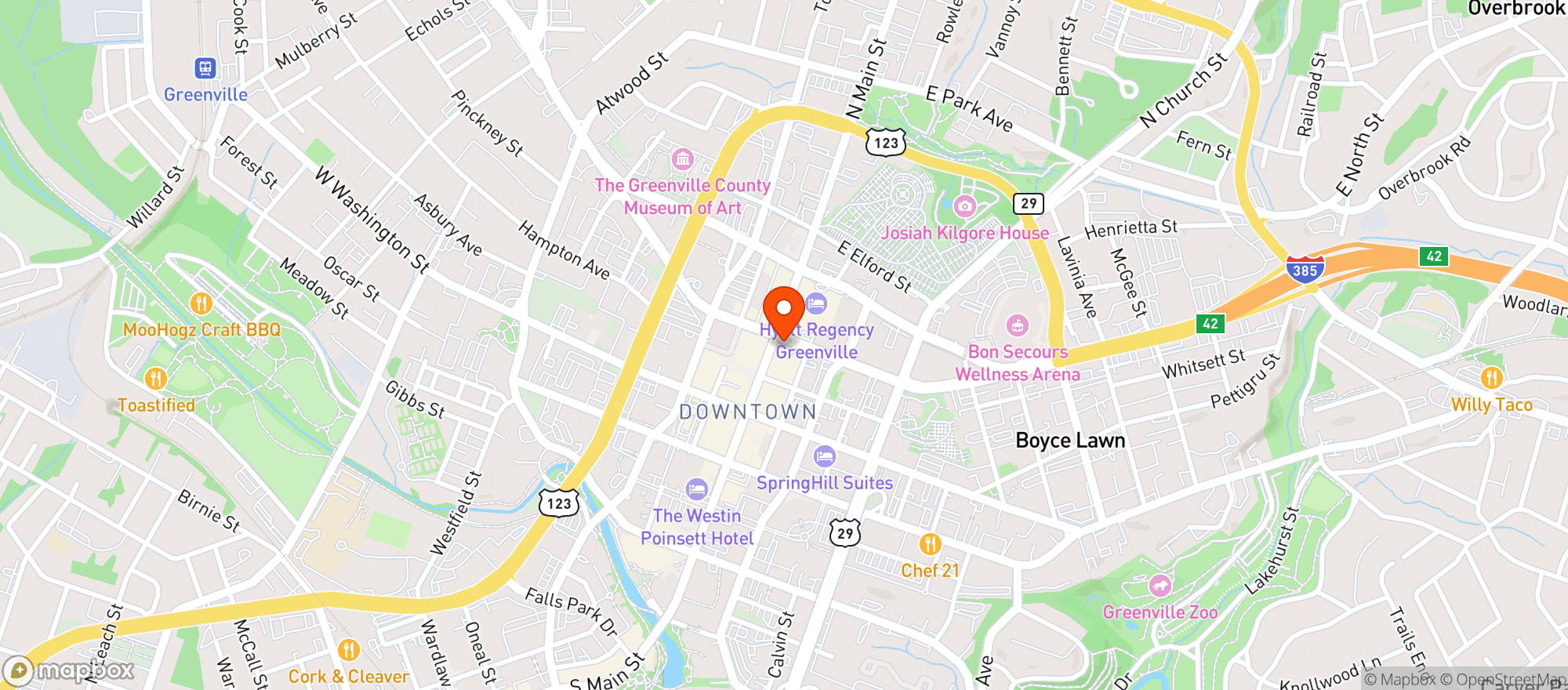 Map showing City Tavern