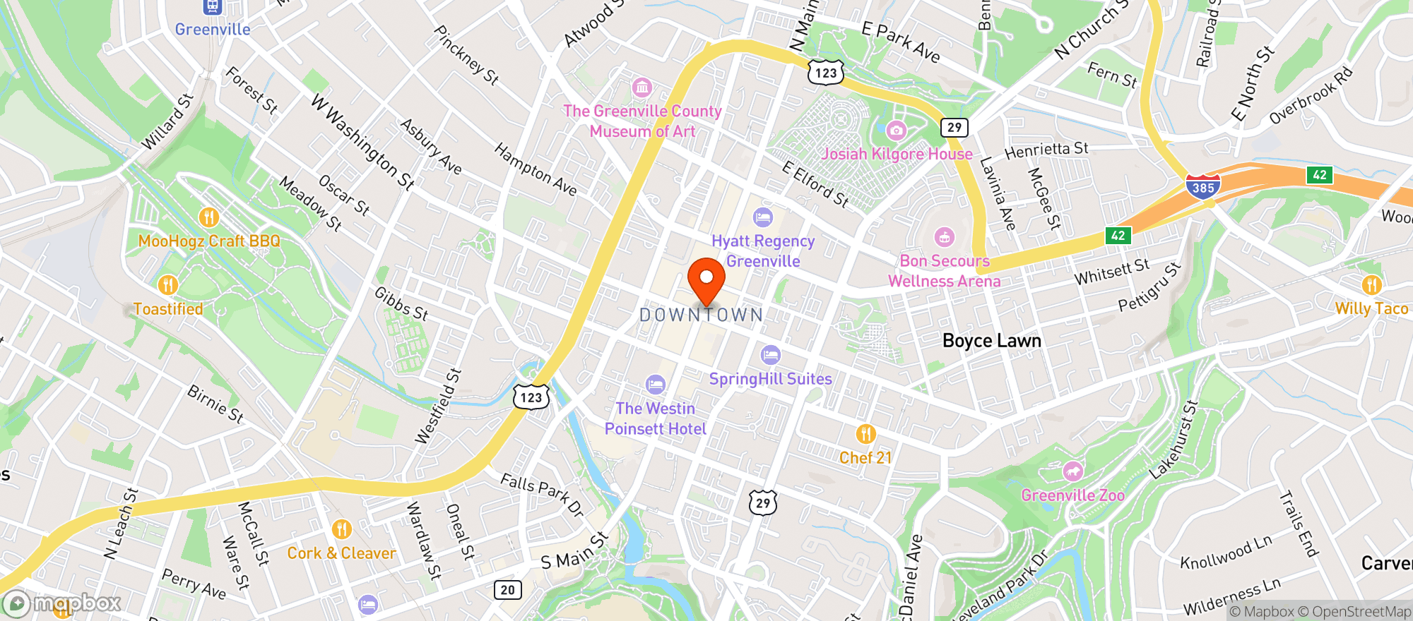 Map showing Juhl & Co