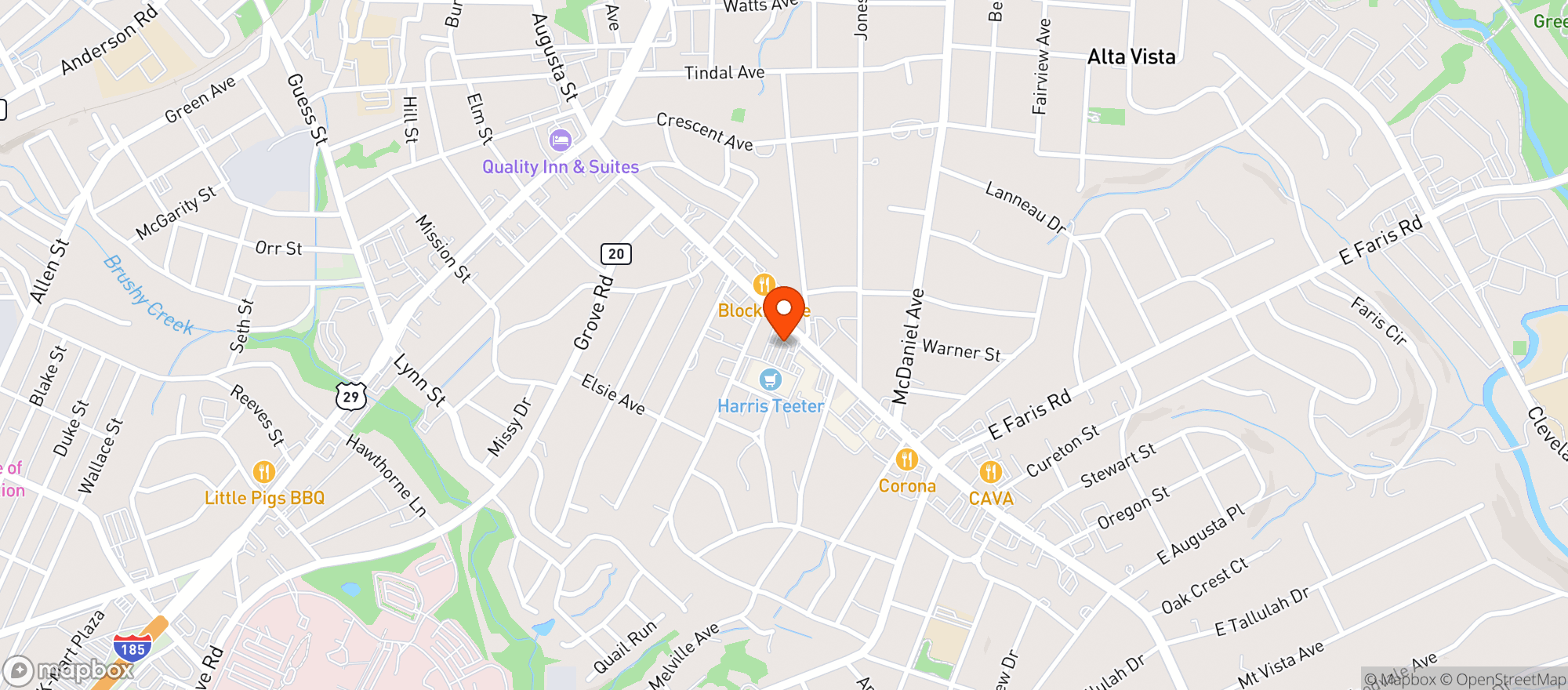 Map showing Harris Teeter