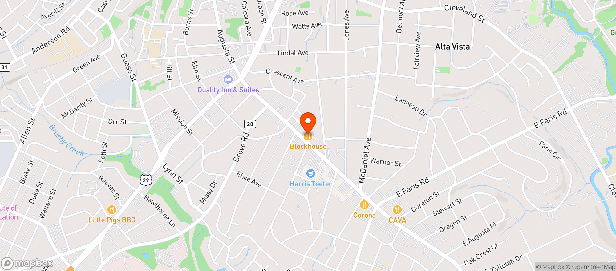 Map showing Blockhouse Restaurant (gvl)