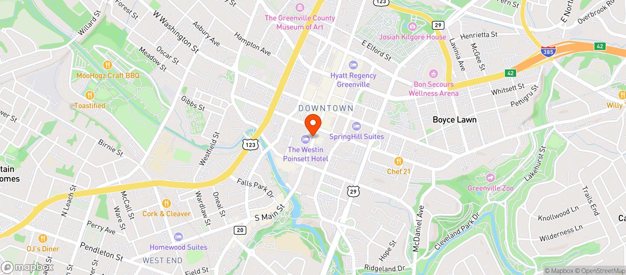 Map showing Nose Dive