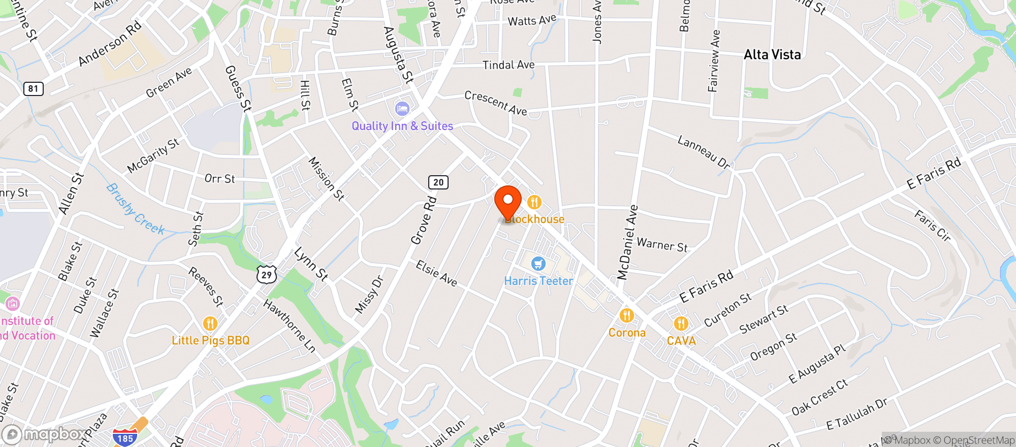 Map showing The Pharmacy