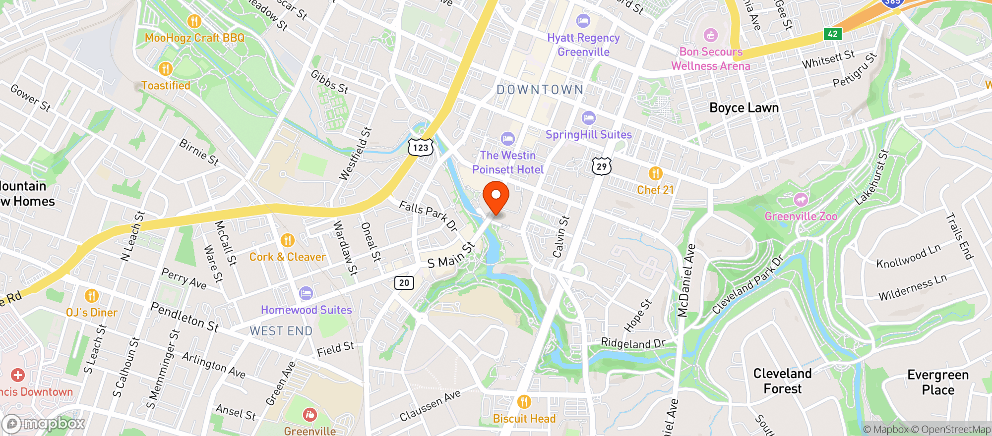 Map showing The Cocktail Company