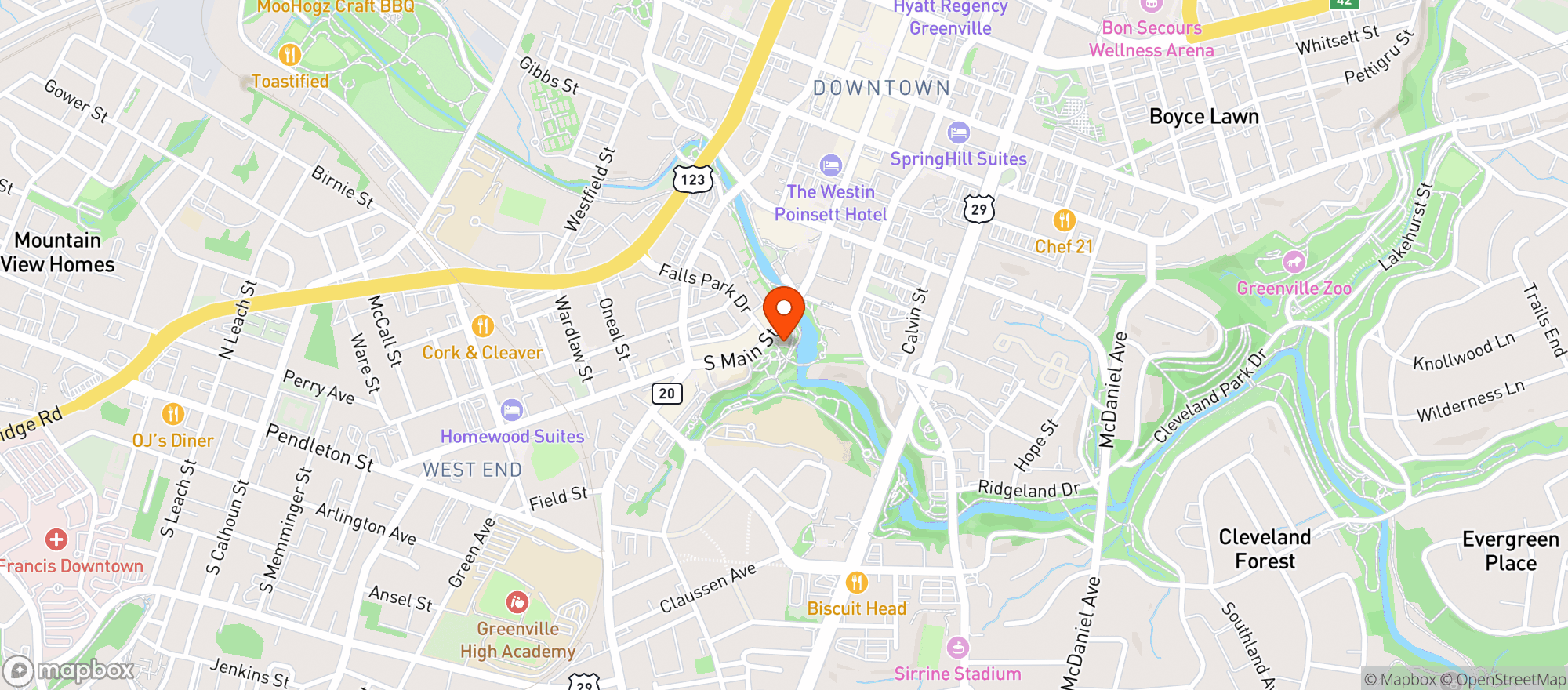 Map showing Passerelle Bistro (gvl)