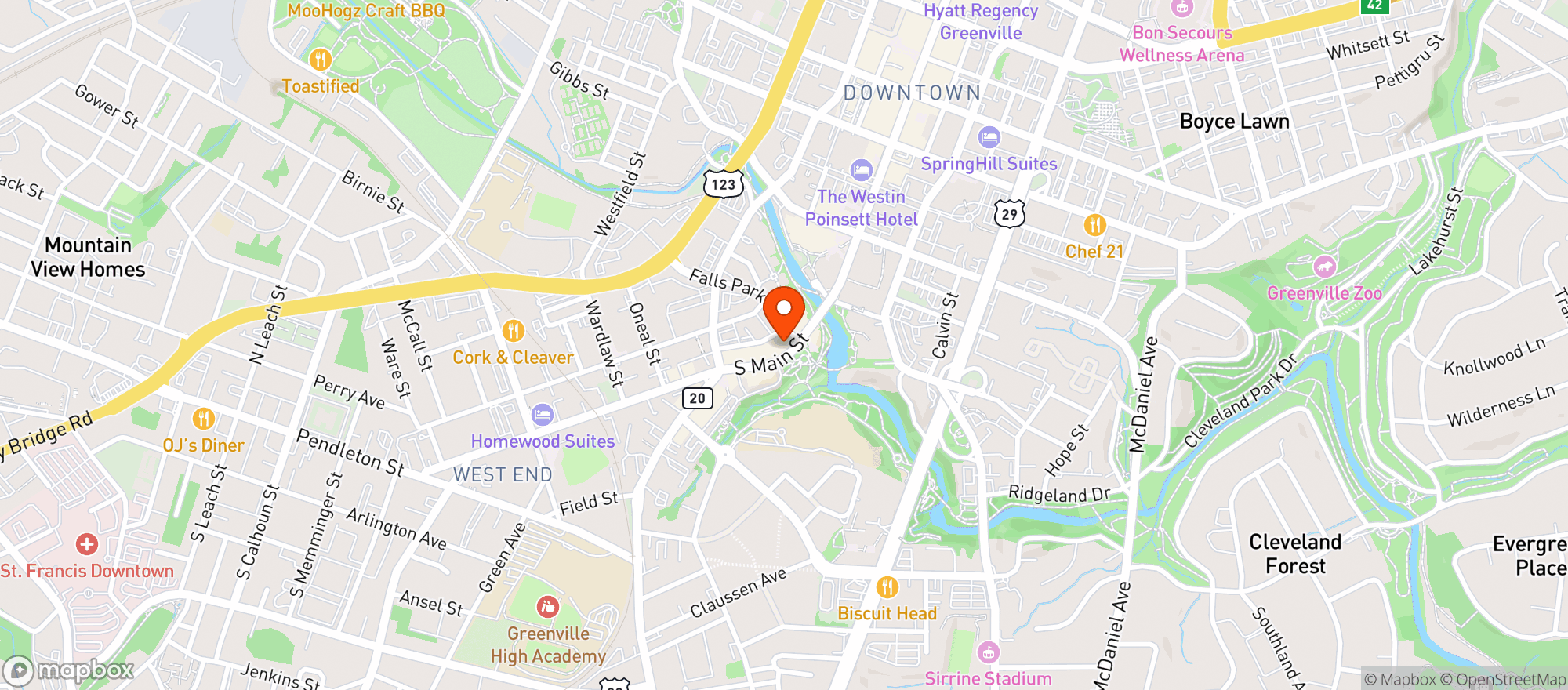 Map showing Chicora Alley