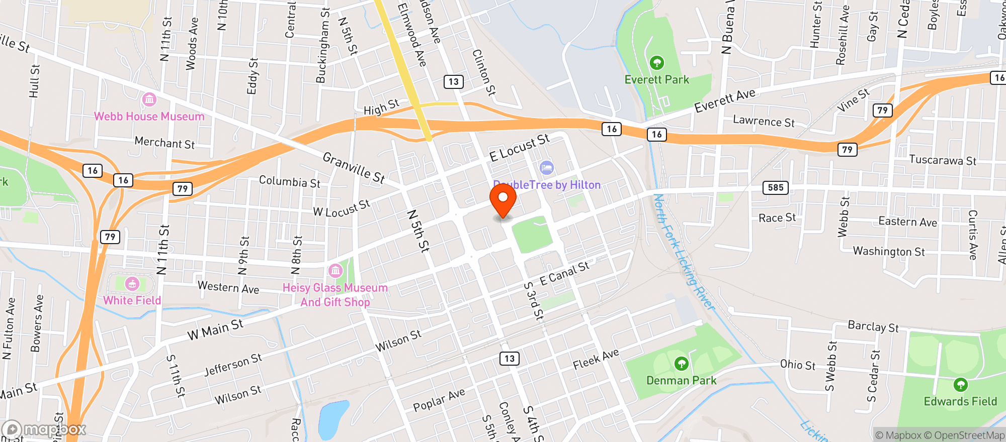 Map showing THE ARCHIVE NEWARK