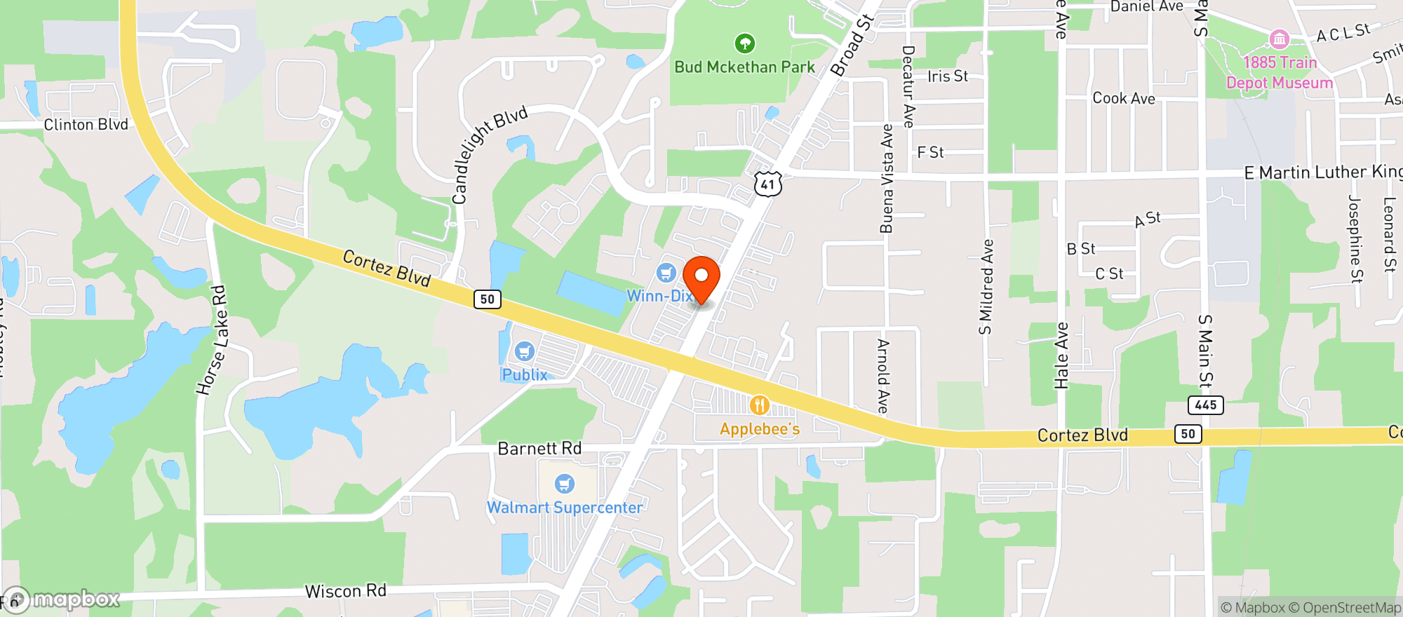 Map showing WINN-DIXIE (SOUTH PLAZA)