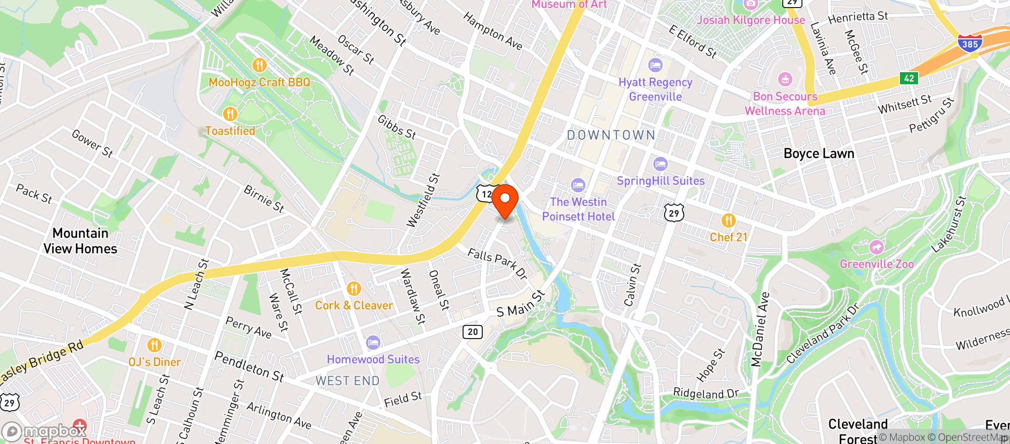 Map showing Peoples Tap