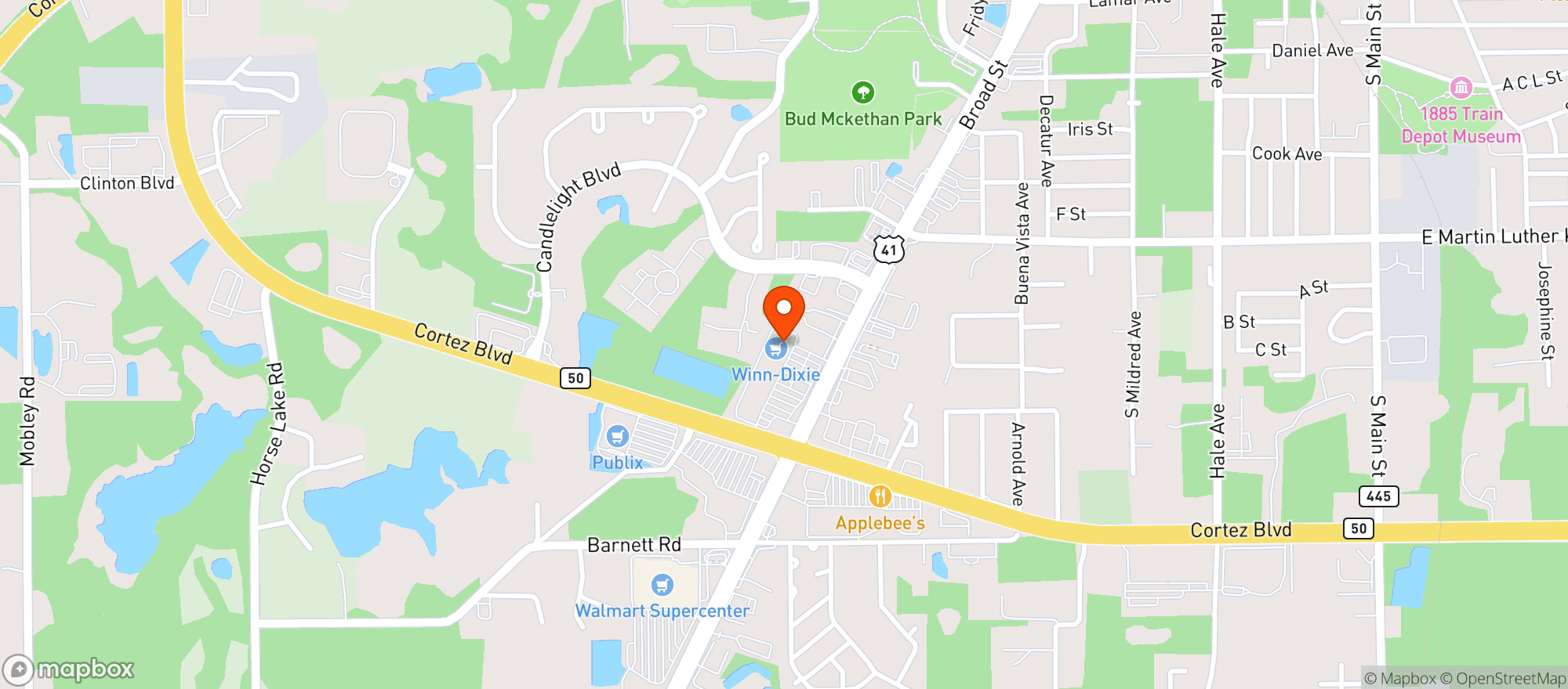 Map showing Winn Dixie